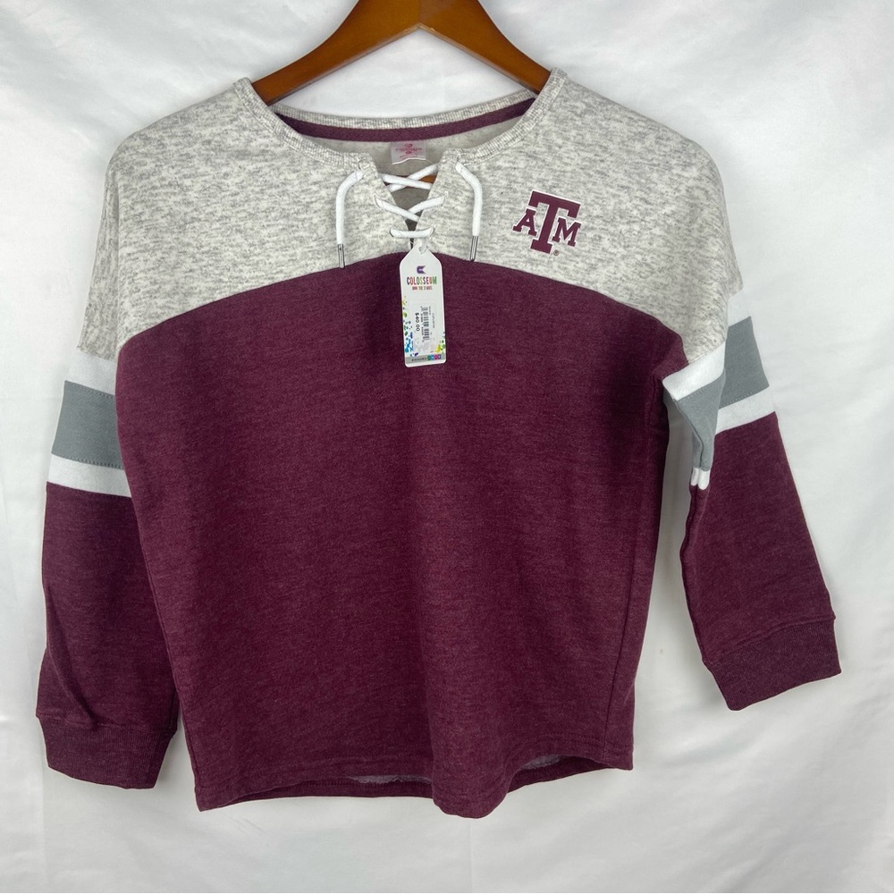 NWT Texas A&M Aggies Colosseum Gray Sweater Sz Girl Youth XL (14-16) $40